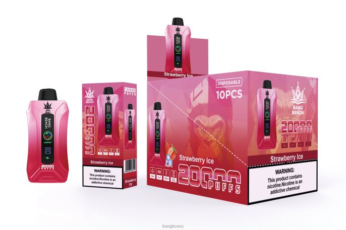 Bang Beach Vape - Bang Beach 20000 Puffs Smart Screen Vape Strawberry Ice