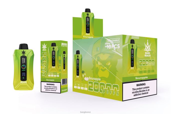 Bang Box NZ - Bang Beach 20000 Puffs Smart Screen Vape Sour Apple