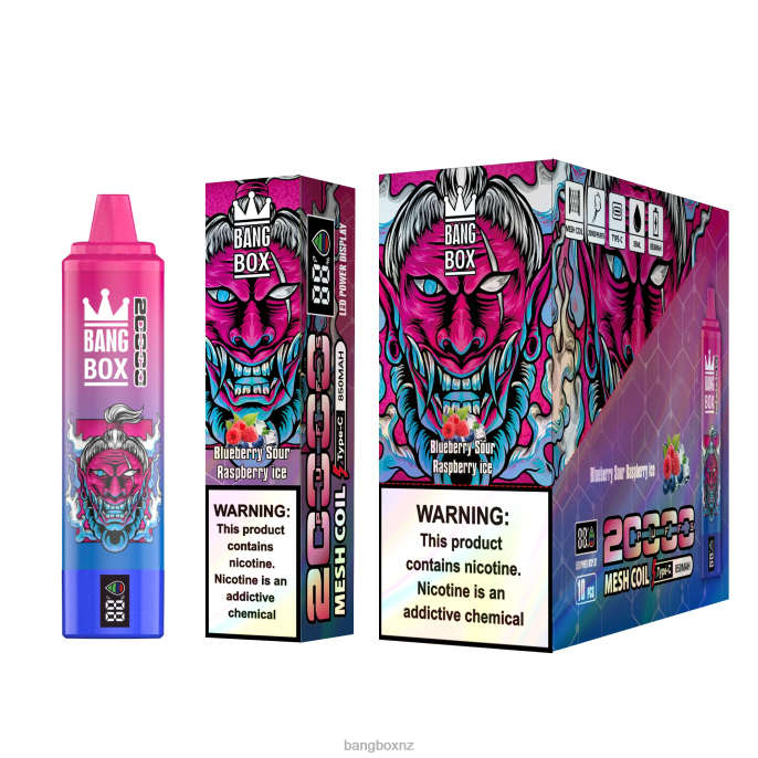 Bang Beach Vape - Bang Box 20000 Puffs Smart Screen Blueberry Sour Raspberry Ice