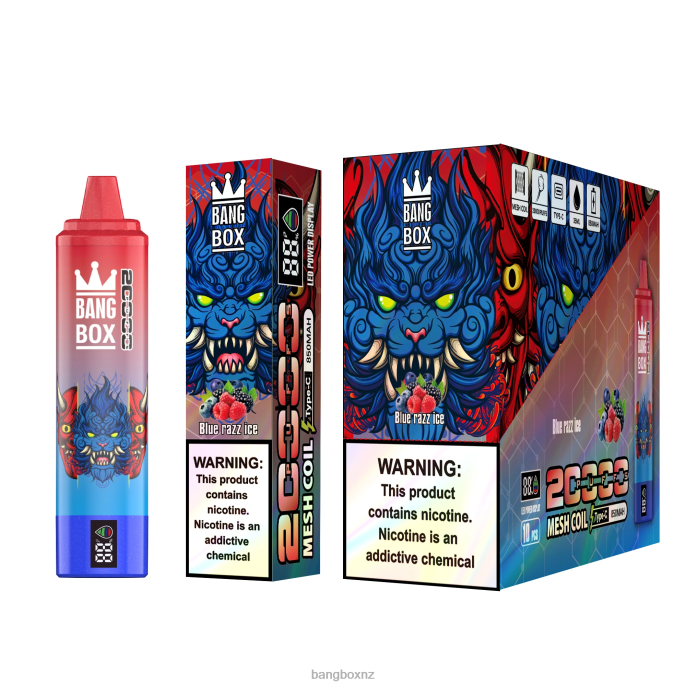 Bang Box Vape - Bang Box 20000 Puffs Smart Screen Blue Razz Ice